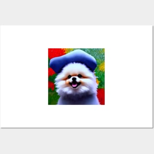 cute pomeranian puppy wearing clothes 1 Posters and Art